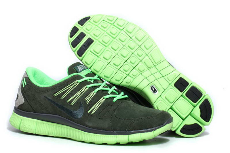 Nike Free 5.0 Hommes Et Femmes Chaussures Green Fluorescent